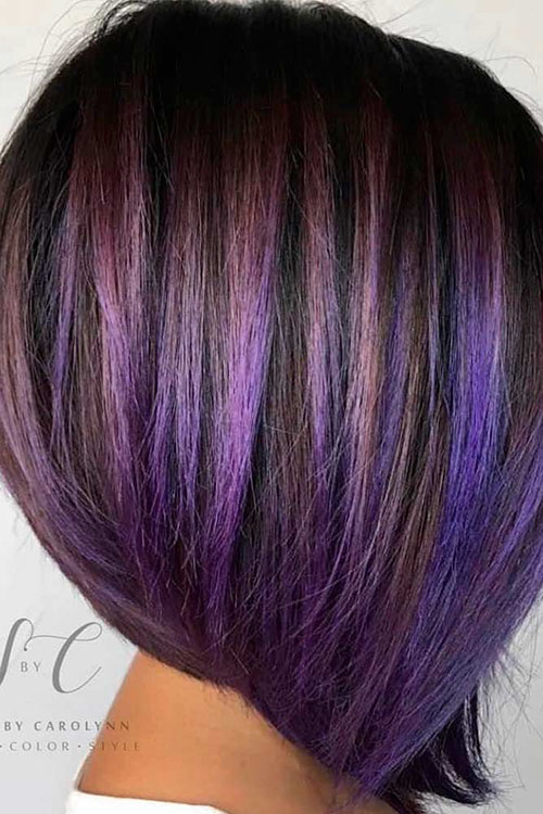 Brown To Purple Hair